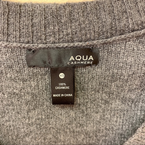 AQUA V-Neck Cashmere Sweater - Picture 2 of 8